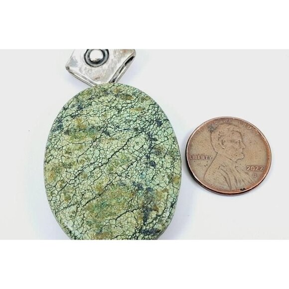 17.5" Sterling Silver & Turquoise Beaded Necklace | Carved Nut & Black Glass Bea - Picture 5 of 6